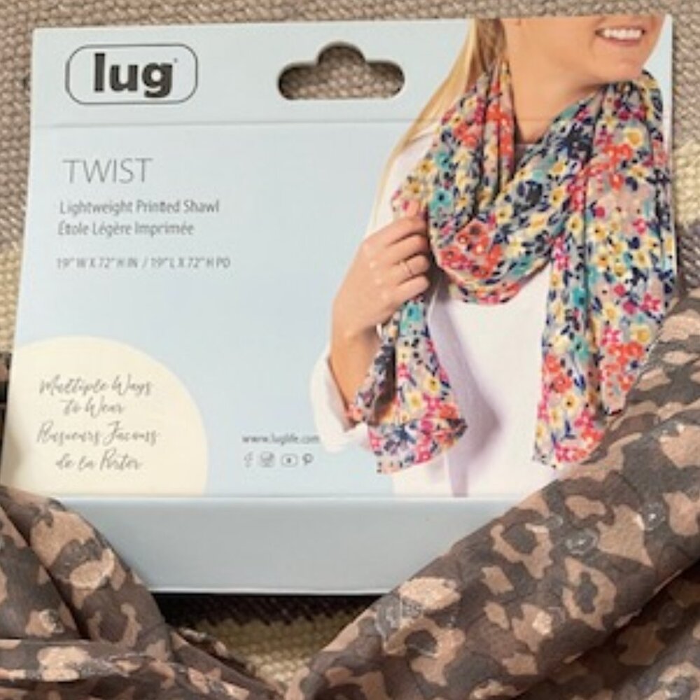 PROCE DROP! 
Lug Life Printed Lightweight Shawl - Twist-Leopard Print